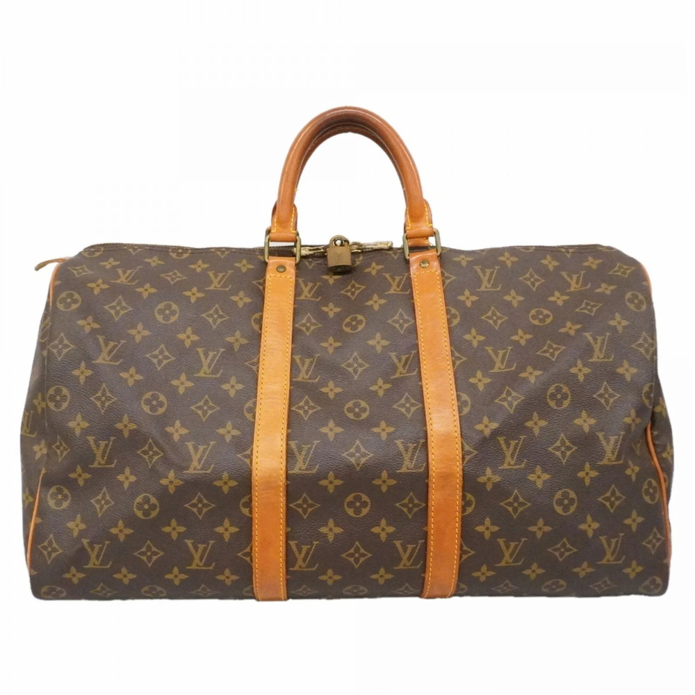 LOUIS VUITTON Authentic Brown Monogram Keepall 50 Boston Bag - Picture 1 of 14